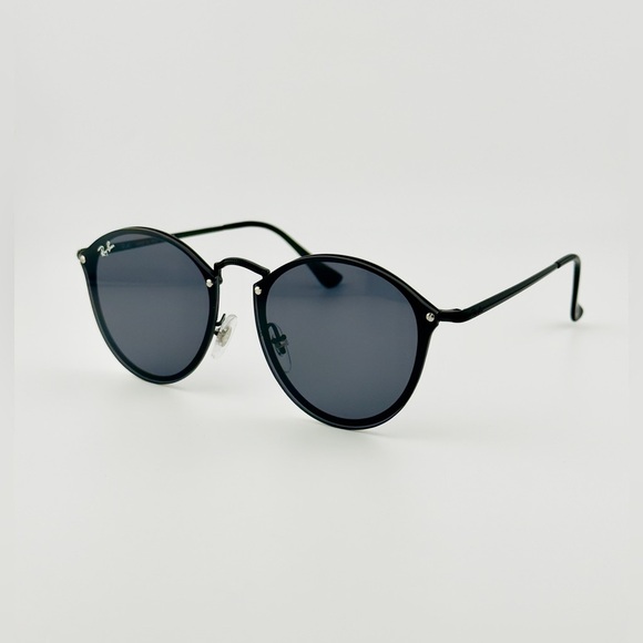 Ray-Ban Blaze Round Sunglasses RB3574N Matte Black Frame Dark Gray Lenses UNISEX - Picture 3 of 11